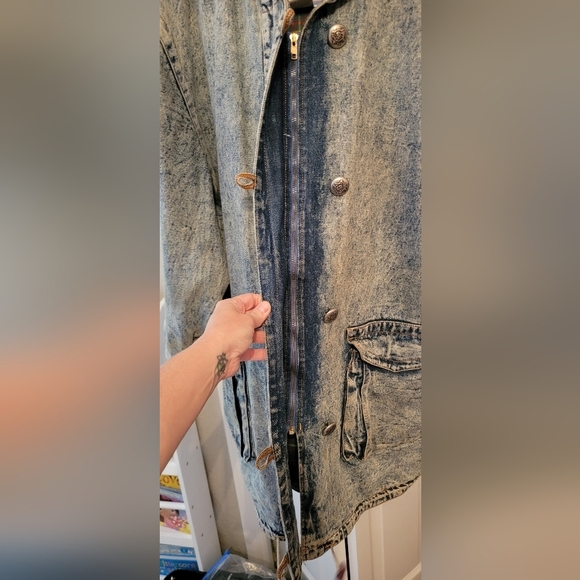 Rousseau Vintage 80s Acid Wash womens Denim/Jean Jacket Coat Grunge. size 16 - Picture 7 of 8